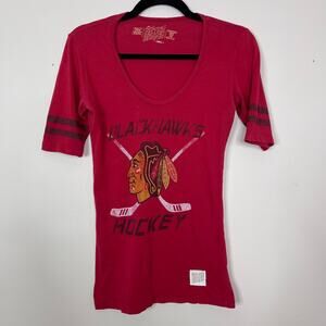 Retro Brand Chicago Blackhawks Scoop Neck Tee Red